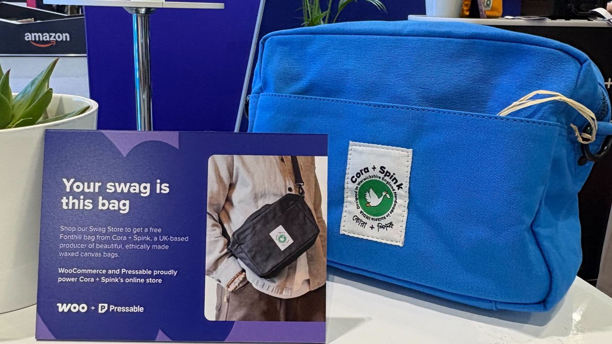 WooCommerce's tweet image. Hi London! 🇬🇧 

We’re so excited to be here at #ecommerceexpo 2025 with our friends from @Pressable. 

Swing by our booth to meet our team, learn more about how to sell and grow without limits, and score a cool bag from @CoraandSpink.