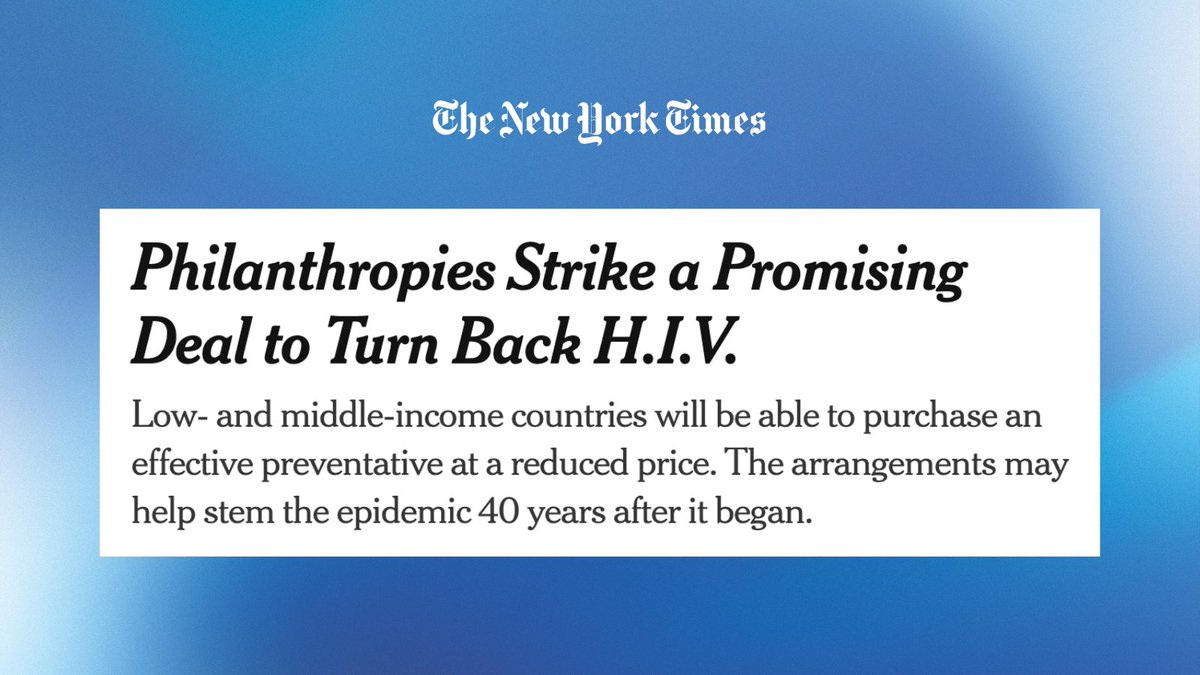 ClintonFdn's tweet image. &quot;This is a game-changer&quot; —President @BillClinton

NEW: Today we announced that a twice-yearly shot that provides protection against HIV will be made available at $40 per patient in low- and middle-income countries, thanks to a life-saving partnership between @CHAI_health,…