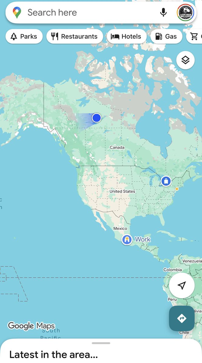 Buen día, Gerencio y Dueño del Universo, por trabajo me tocará ser el convoyente más al norte del goblo los siguientes dos meses, saludos desde Yellowknife, lo bueno que mi iglú si tiene wifi #KornoDeMoctezuma