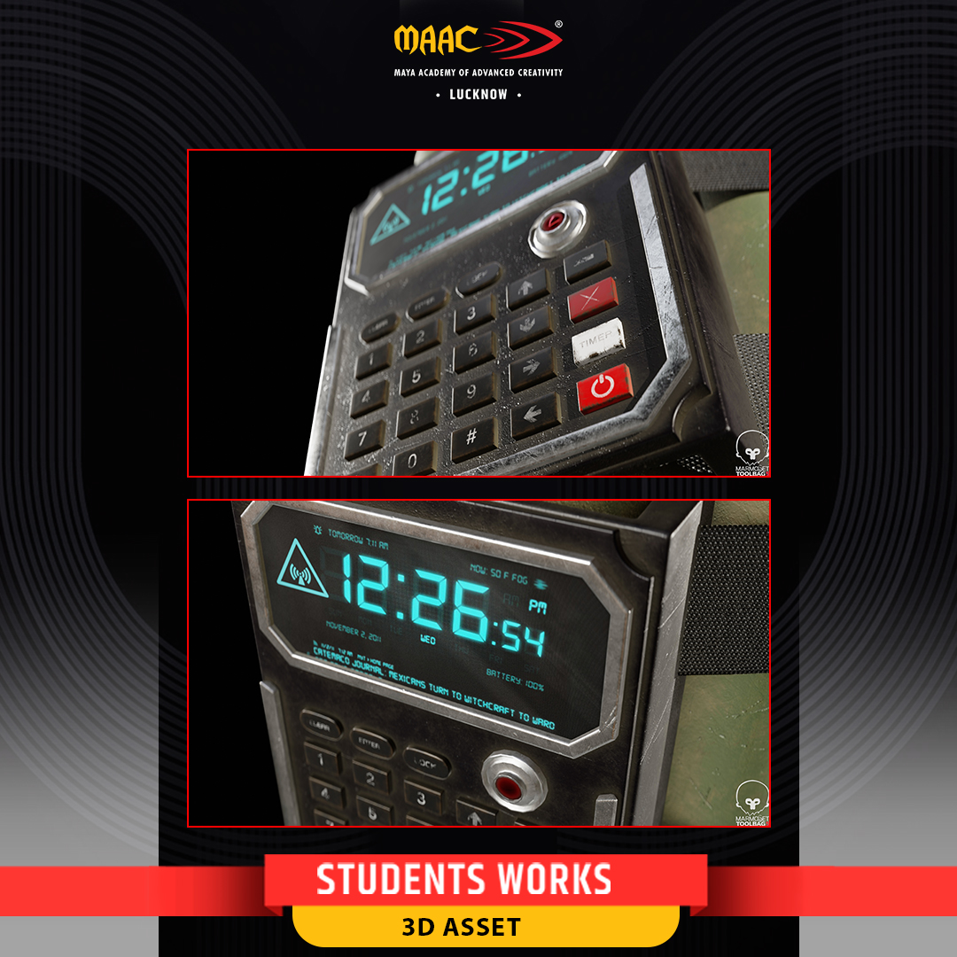 LucknowMaac's tweet image. 🌟 Proud of our student Krishna Chauhan for creating this detailed 3D Asset under the mentorship of Satya Prakash Sir. 🚀✨
Turning imagination into reality at MAAC Lucknow! 🎨

#MAACLucknow #StudentWork #3DAsset #FutureAnimators