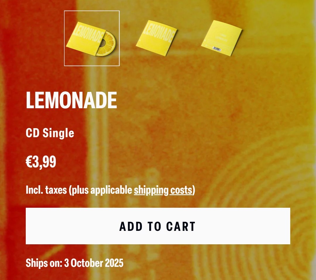 🔔| The physical CD of “LEMONADE” is now restocked #LouisLemonade

🔗shopde.louis-tomlinson.com