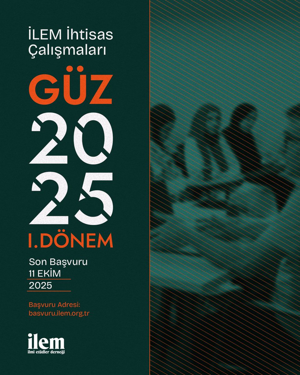 📚 İLEM İhtisas Çalışmaları – Güz 2025 I. Dönem Başvuruları Başladı!

İhtisas Çalışmaları Güz 2025 I. Dönem kapsamında açılacak derslerle farklı disiplinlerde yürütülen araştırmaların tartışmaya açılacağı bir zemin sunarken; katılımcıların akademik çalışmalara daha aktif şekilde