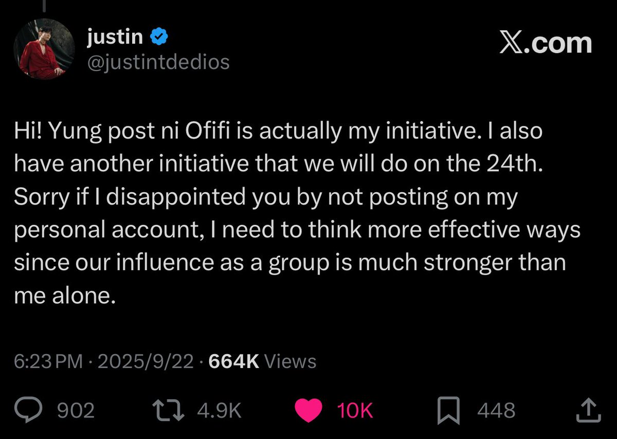 ronskie98's tweet photo. A person who prefers to work behind the camera and stay out of the spotlight was compelled to speak out! I know you don’t want to take credit for anything, but thank you for this initiative @justintdedios 

creative as always 👏 https://t.co/E6XfNOqvkn