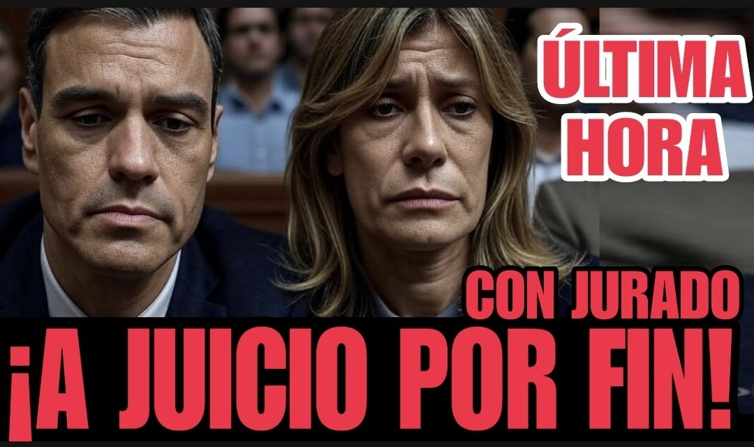 ⚠️ÚLTIMA HORA⚠️
EL JUEZ PEINADO HA NOTIFICADO QUE BEGOÑA GÓMEZ SERÁ JUZGADA POR EL DELITO DE MALVERSACIÓN EN MONCLOA POR UN JURADO POPULAR.

ESTO SÍ ES JARABE DEMOCRÁTICO.
PEDRO SÁNCHEZ YA NO PODRÁ ECHAR LA CULPA A NINGÚN JUEZ CUANDO LA CONDENEN.

Todo aquí: