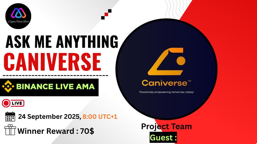 Caniverse_cnv's tweet photo. Caniverse Community Update
 
AMA 2 is locked in💥💥

 After a great presale & first AMA, we’re diving deeper into CDG’s future:

🔹 Vision & roadmap
🔹 Community growth plans
🔹 Trading updates & long-term strategy

 Hosted by @CryptomoonTW 

Join & ask your questions: 

https://t.co/OU0k17TEoq

🗓️ Date: Sept 24, 2025

⏰ Timezones:
7 PM WAT (Nigeria) | 6 PM GMT | 8 PM SAST | 9 PM EAT | 2 PM EST | 6 PM UTC | 11 PM PKT | 11:30 PM IST | 2 AM PHT/SGT & CST (25th Sept)

Transparency & engagement are key for Caniverse Digital Gold ($CDG) 💎
#CDG #Caniverse #Solana #AMA