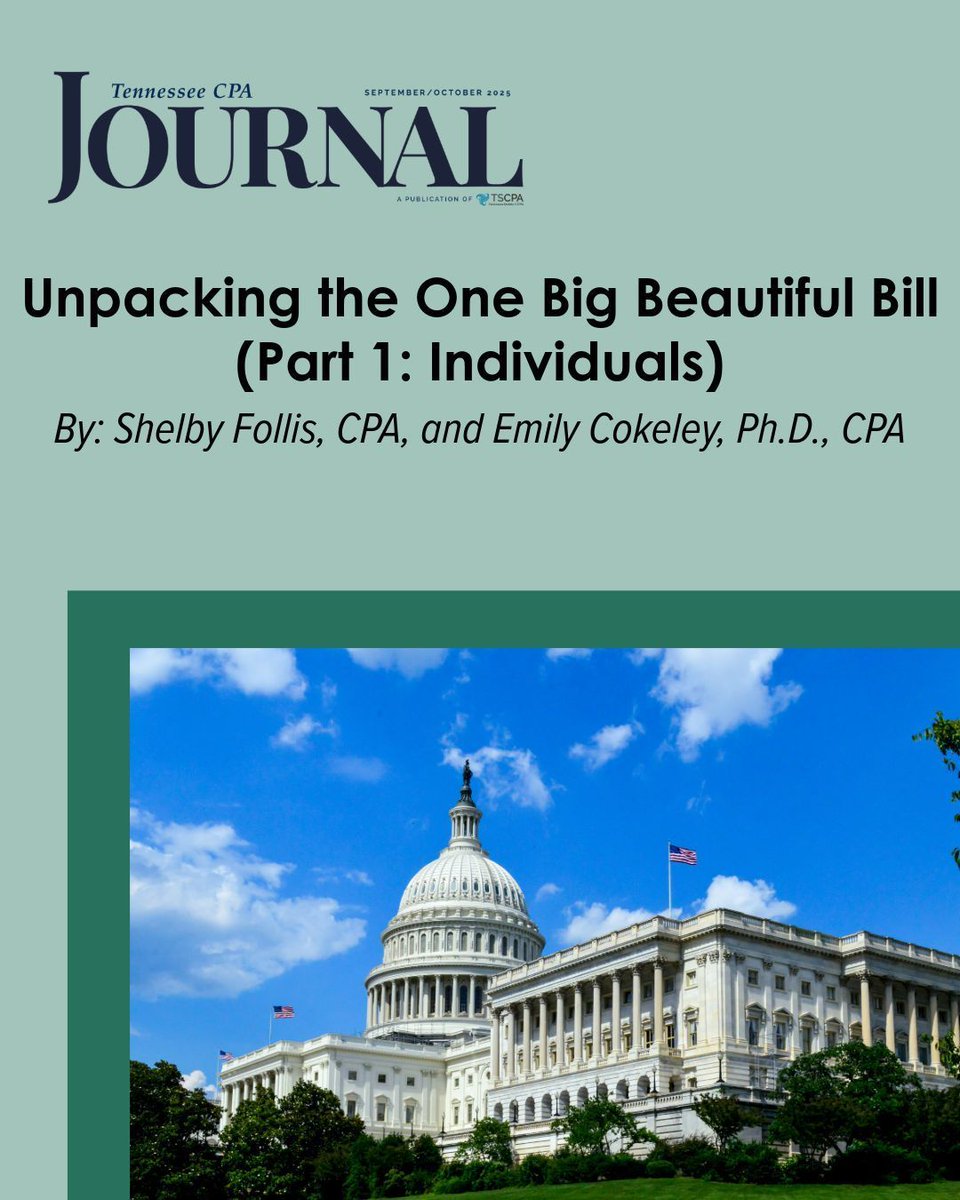 Authors Shelby Follis, CPA, and Emily Cokeley, Ph.D., CPA unpack the tax-related information for individuals. Read the article >> onlinedigeditions.com/publication/?i…