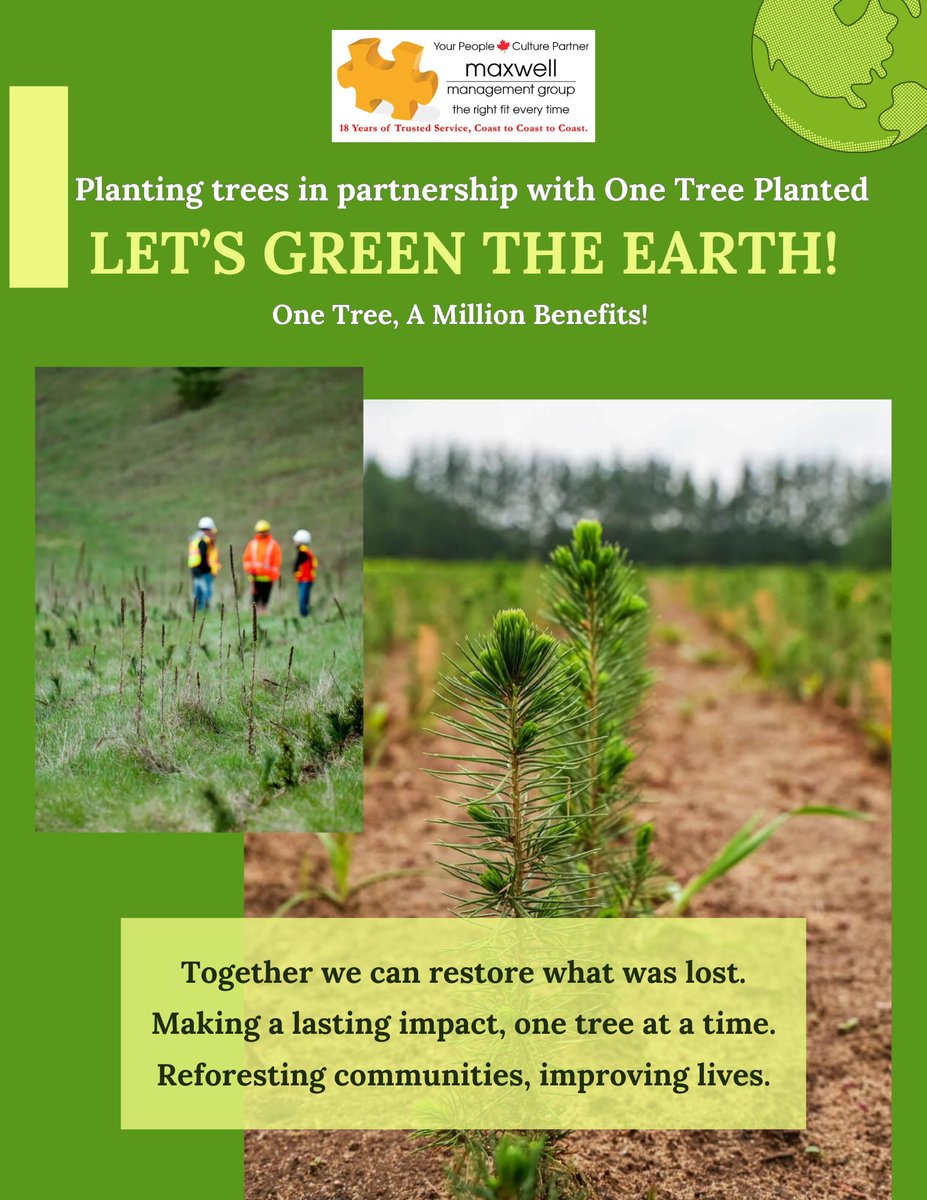 MaxwellMgtGroup's tweet image. Happy Plant a Tree Day!

We’re proud to partner with @onetreeplanted,  planting thousands of trees across Canada &amp;amp; beyond.

Each tree honours our clients, strengthens communities &amp;amp; builds a greener tomorrow.

Join us: lnkd.in/gz9YsP3h
#PlantATreeDay #MaxwellManagementGroup