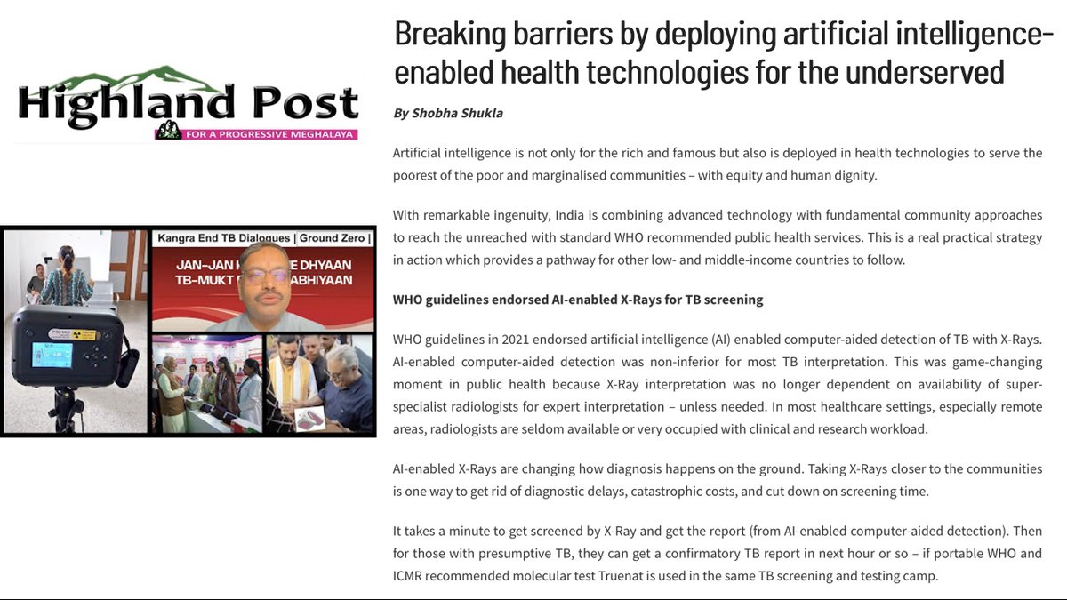 shobha1shukla's tweet image. #PublishedToday ✨ Artificial intelligence is not only for the rich and famous but also is deployed in health techs to serve the underserved
Know more from @DrRKSood @dtohpkgr
+
@iBreastExam
🟨The Highland Post
highlandpost.com/breaking-barri…
🟧CNS
citizen-news.org/2025/09/breaki…
#SNSPA