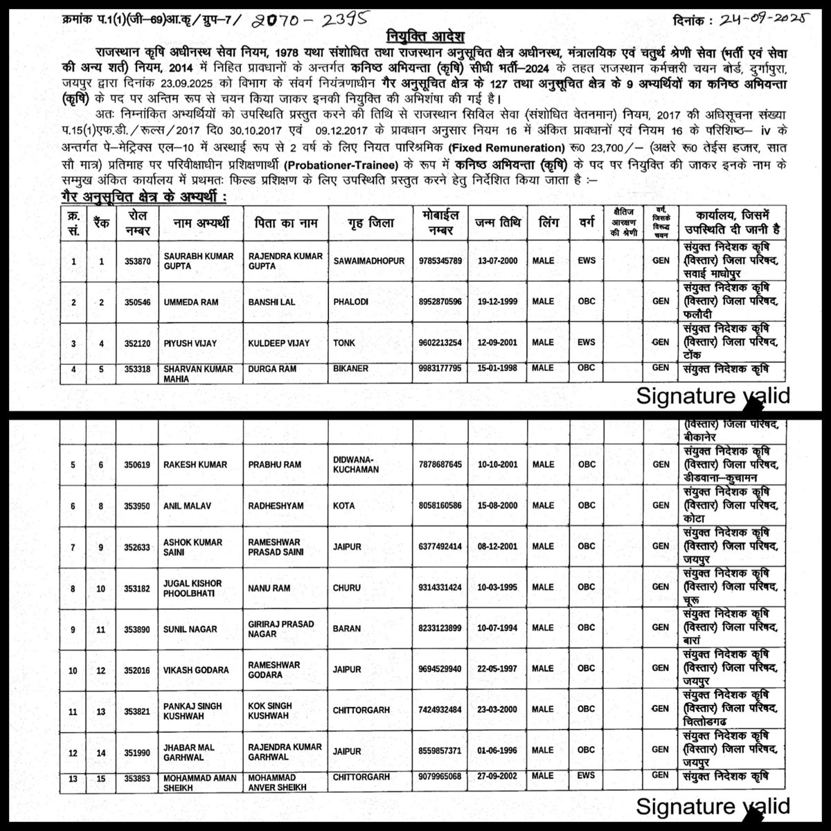 ईश्वर , माता - पिता और गुरुजनो व आप सब के आशीर्वाद और प्यार से आज finally JEN Agriculture मैं 9th रैंक के साथ चयन हुआ इस journey मे directly or indirectly साथ देने वाले आप सभी का दिल की गहराइयो से आभारI 🙏🙏 अपना आशीर्वाद और प्यार बनाये रखना 😊🙏❤️
<a href="/alokrajRSSB/">Alok Raj</a>