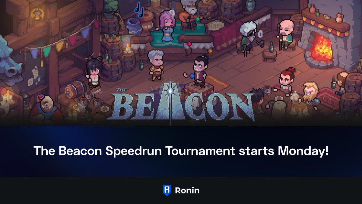 The two-day Beacon Speedrun Tournament starts MONDAY!

Play, qualify, and earn up to 2K $RON ⚔️

The Beacon is a free-to-play action roguelite with MMO features making huge waves in our community.

Their first play-to-airdrop campaign surpassed 200K DAU (!) and their upcoming