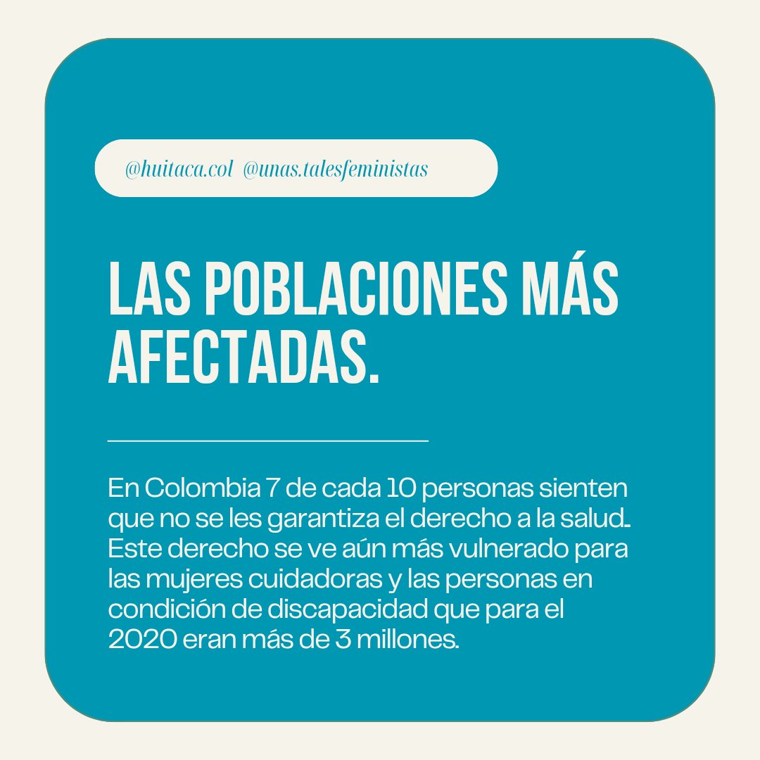 huitacacol's tweet photo. ✊️Exigimos al Gobierno que brinde las garantías para que el sistema de salud este correctamente financiado y brinde los procedimientos, exámenes y medicamentos de manera integral . Las poblaciones con diversas discapacidades y las mujeres que cuidamos somos las más afectadas https://t.co/j5hMQsECPm