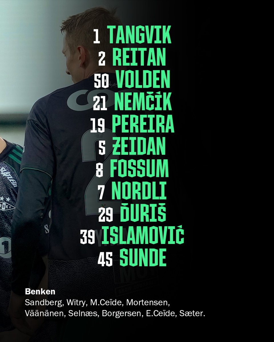𝗥𝗼𝘀𝗲𝗻𝗯𝗼𝗿𝗴-𝗹𝗮𝗴𝗲𝘁 🖤🤍

Dette er Rosenborg-spillerne som skal kjempe om avansement i NM 2026 i kveld.

Haugesund - Rosenborg starter klokken 18:00 og vises på Direktesport/Nidaros.