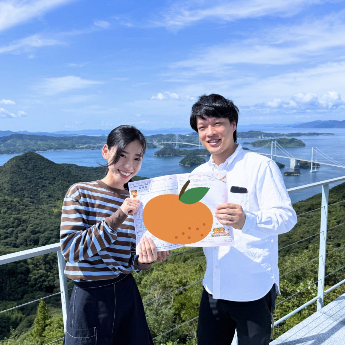 ちょうど一年前に取材で出会った、愛媛県今治市大三島にある「旅館さわき」の若旦那と結婚しました。千葉から移住し、週末だけ旅館のお手伝いをしてます。大三島、めっちゃいいとこです。しまなみ海道くるとき連絡ください！

(写真は大島の亀老山展望公園)