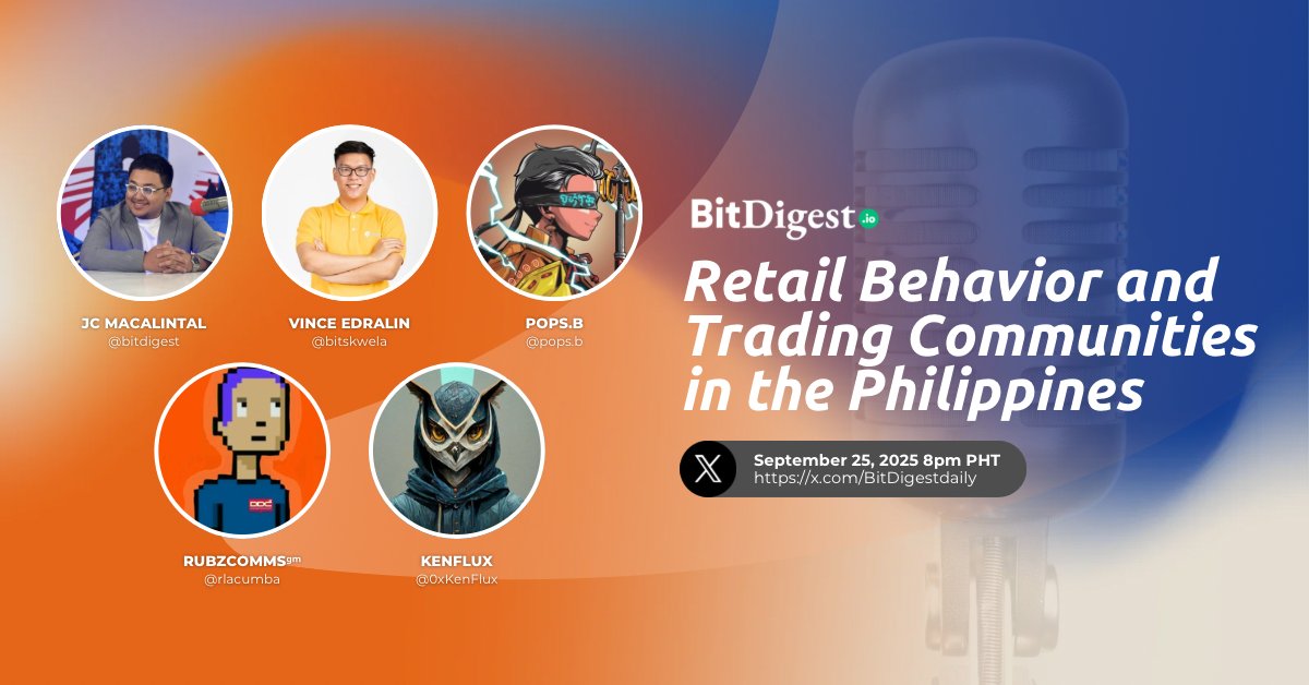 Retail traders and communities are driving the pulse of crypto in the Philippines — shaping narratives, fueling adoption, and building grassroots influence. 📈🇵🇭

This Thursday we’re talking about retail behavior and trading communities in the Philippines, and what these dynamics