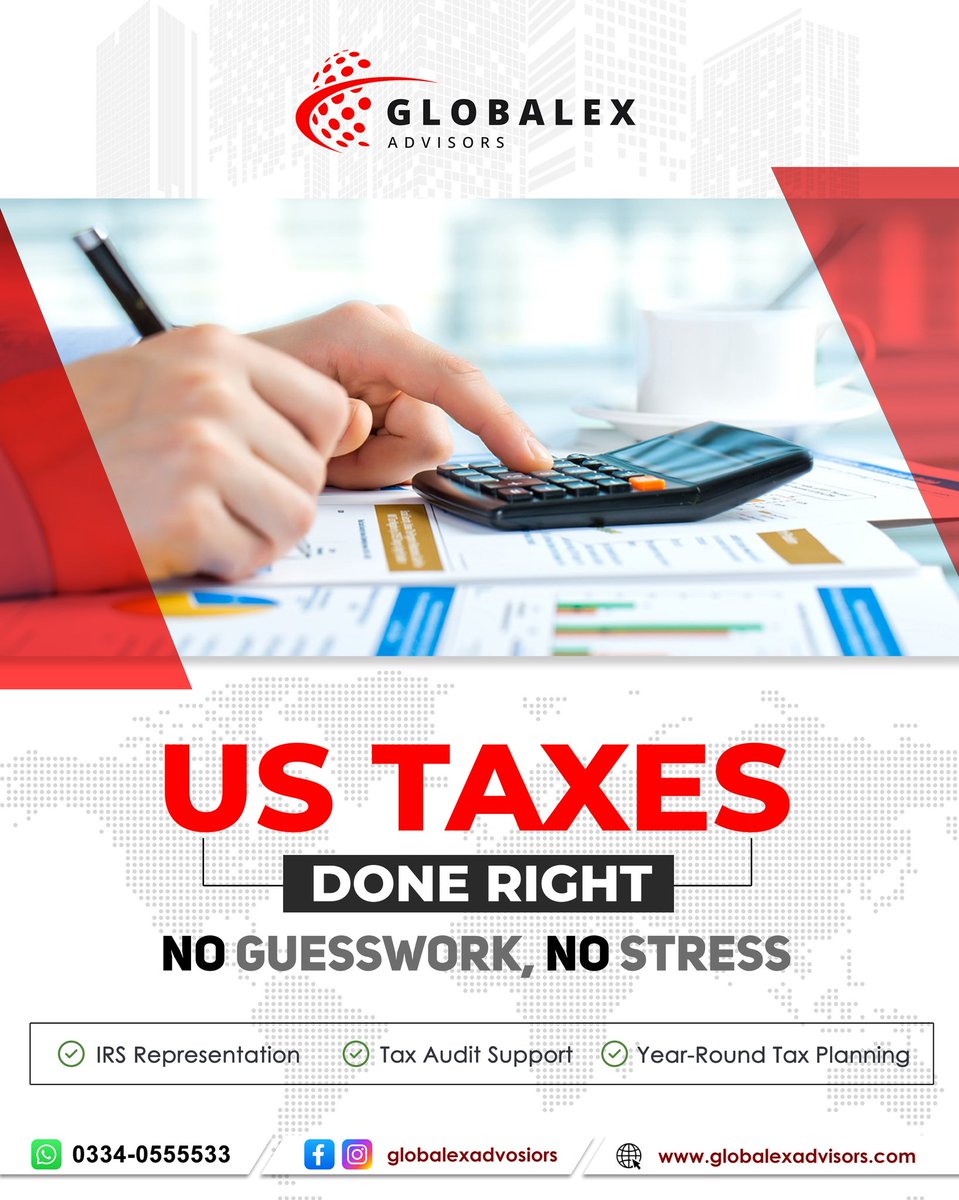 GLOBALEXADVISOR's tweet image. 📊 Tax Accuracy Guaranteed! 💯
Expert US tax services, no room for error.
🔥 Transform Your Tech, Elevate Your Success 📈
Expert solutions for ambitious founders.
Contact:
+92 334 055 5533
Website:
globalexadvisors.com
#IRSFiling #LLCTaxFiling #RemoteTaxFiling #ForeignOwnedLLC