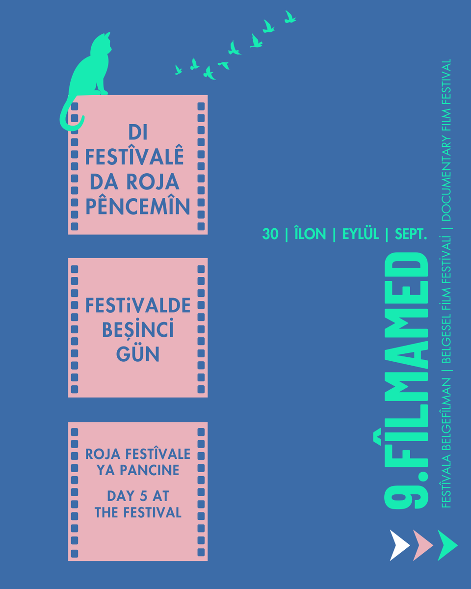 belgefilmamed's tweet photo. 🎥 9. FîlmAmed | Festîvala BelgeFîlman | Belgesel Film Festîvalî | Documentary Film Festival

🔺Di festîvalê de roja pêncemîn | Festivalde beşinci gün | Roja festîvale ya yewine | Fifth day at the festival

🗓️ 30.09.2025 https://t.co/YN2Bgl7FOf