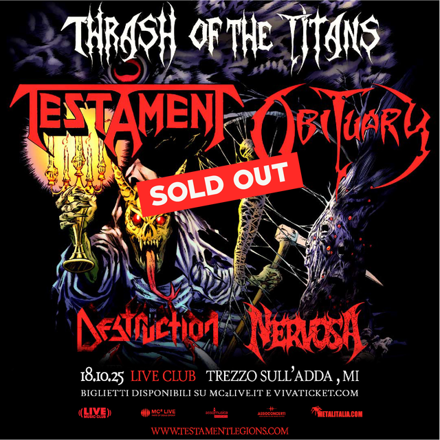 testament's tweet photo. Dublin and Milan have officially sold out!

THRASH of the TITANS EU 2025 is right around the corner. Get your tickets before your city sells out, next!

🎟 https://t.co/fO6HAQ9RCk

@destruction @obituarytheband #Nervosa https://t.co/Wa92sbpnzN