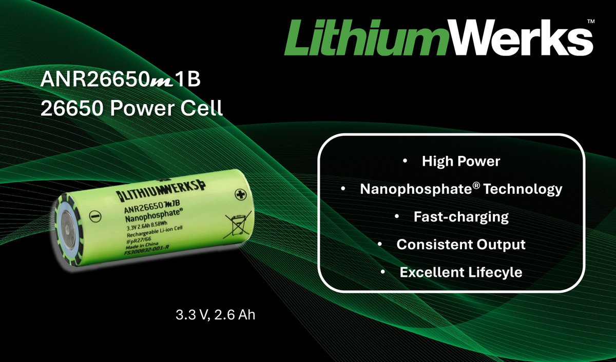 LithiumWerks's tweet image. Delivering high power for the most demanding customer requirements.
lithiumwerks.com/products/lithi…
#LFP #lithiumion #powercells