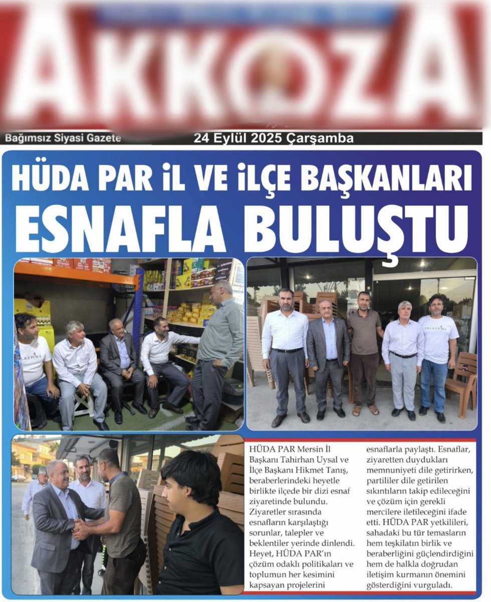 HÜDA PAR’dan Esnaf Ziyaretleri

HÜDA PAR Mersin İl Başkanımız Tahirhan Uysal ve İlçe Başkanımız Hikmet Tanış, beraberlerindeki heyetle birlikte ilçemizde bir dizi esnaf ziyaretinde bulundular.

#HÜDAPAR #Tarsus #Mersin #EsnafZiyareti