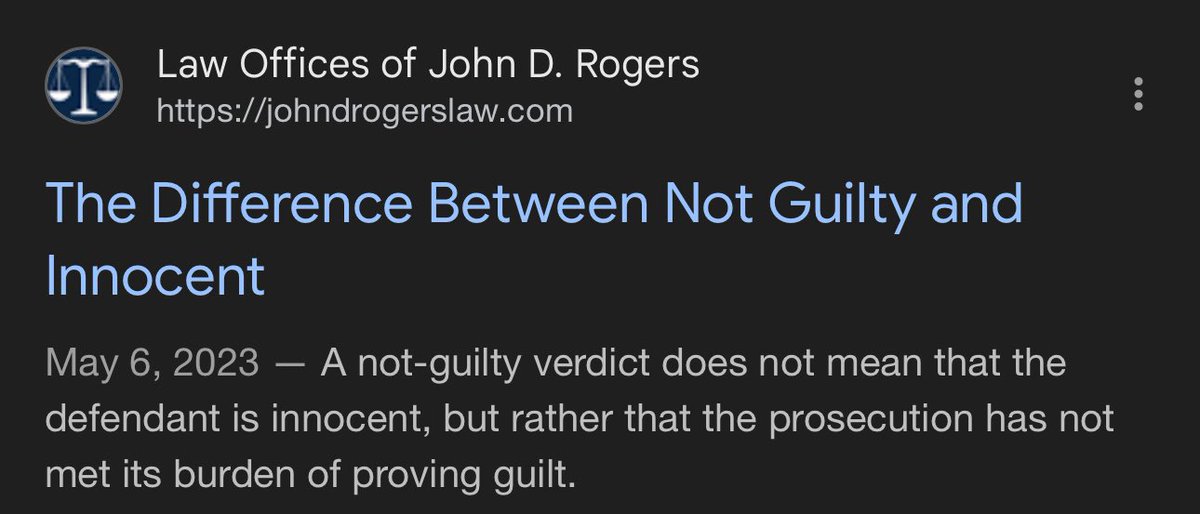 Reminder that not guilty =/= innocent.