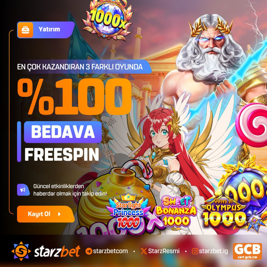 📱:  cutt.ly/3wJTSJ4a

🏆  %100 FREESPİN BONUSU

 💸 500TL YATIR →510 TL FS

 💸 1.000TL YATIR →1.020 TL FS

🔑 Pragmatic Play'de ; 

• Gates Of Olympus 1000

• Sweet Bonanza 1000

• Starlight Princess 1000

⚡En Çok Kazanan Sen Ol!