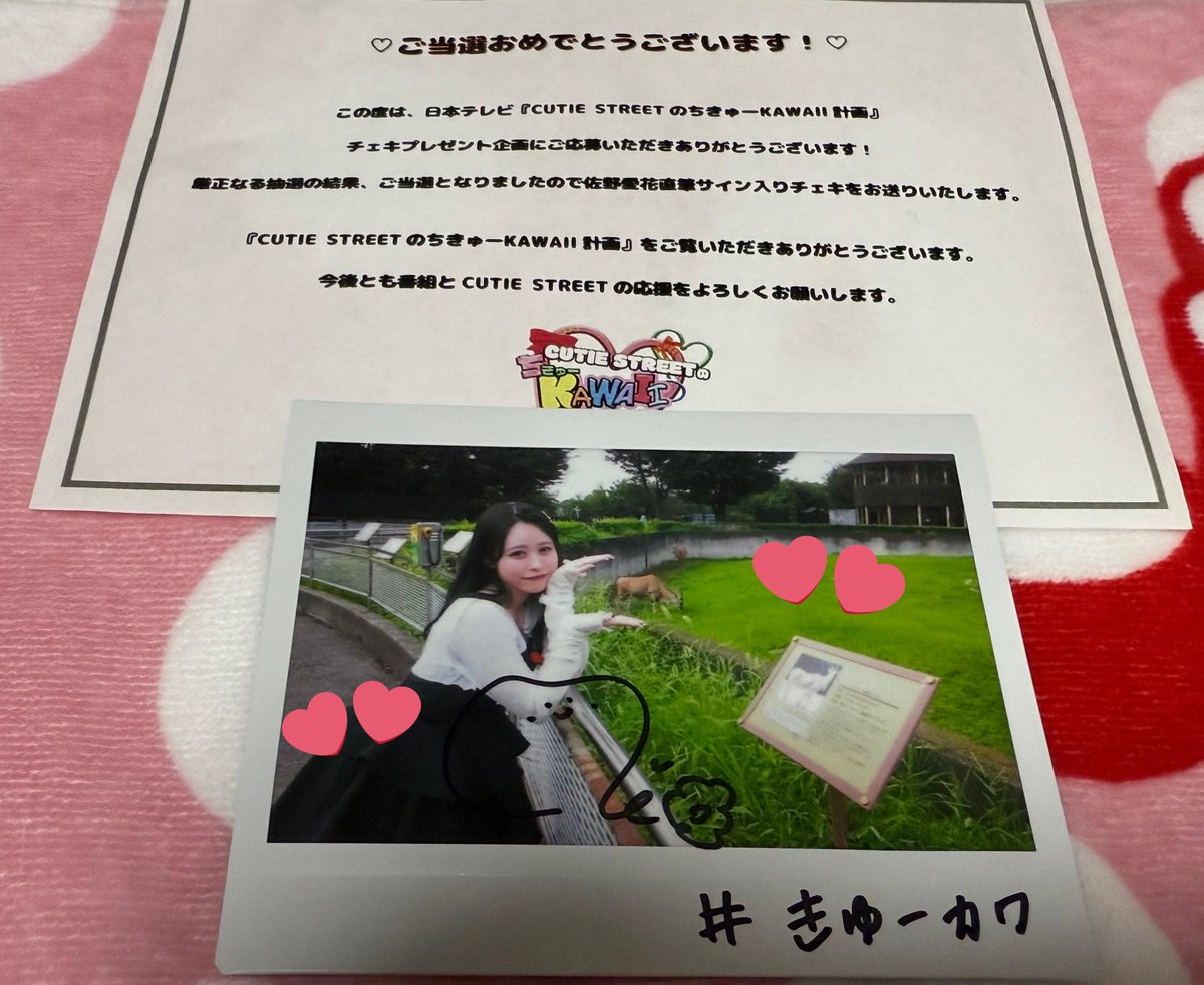 ついに佐野愛花直筆サイン入りチェキ 届いた😭❤️😭❤️😭❤️ アイカ