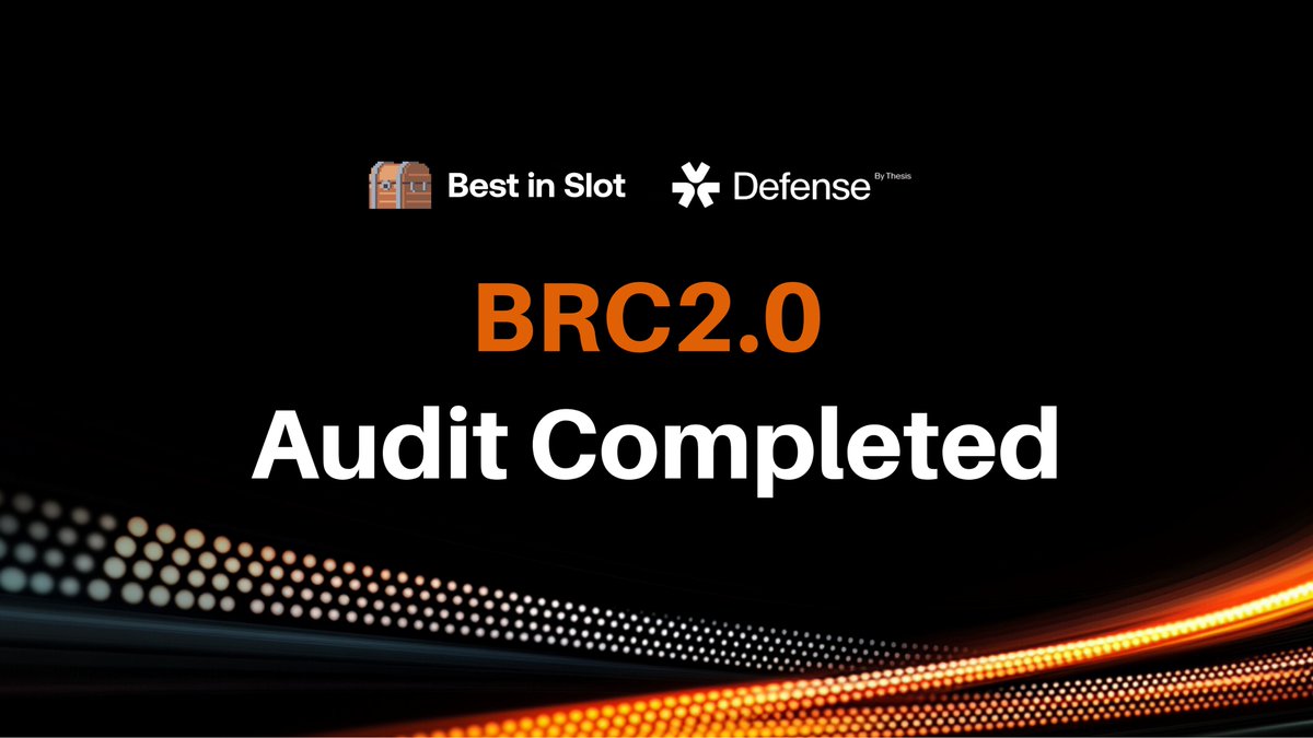 bestinslotxyz's tweet image. BRC2.0 Audit Completed 🔒
We’ve worked closely with @defense_audits to complete the BRC2.0 protocol and smart contracts audit.
Here’s the final outcome:
📝1 low-severity and 14 non-severity issues were reported
✅1 low-severity and 12 non-severity issues have already been fixed…
