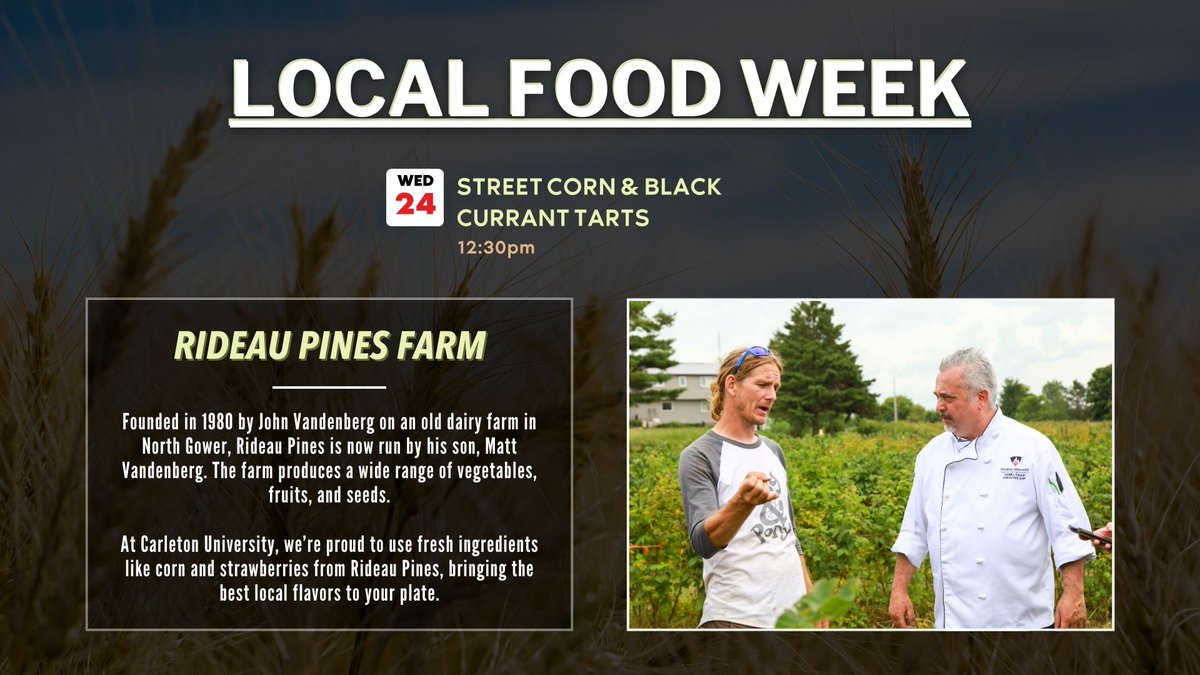 Rideau Pines Farm is visiting Innovation Test Kitchen this afternoon as part of Local Food Week! Don't miss your chance to sample something delicious!