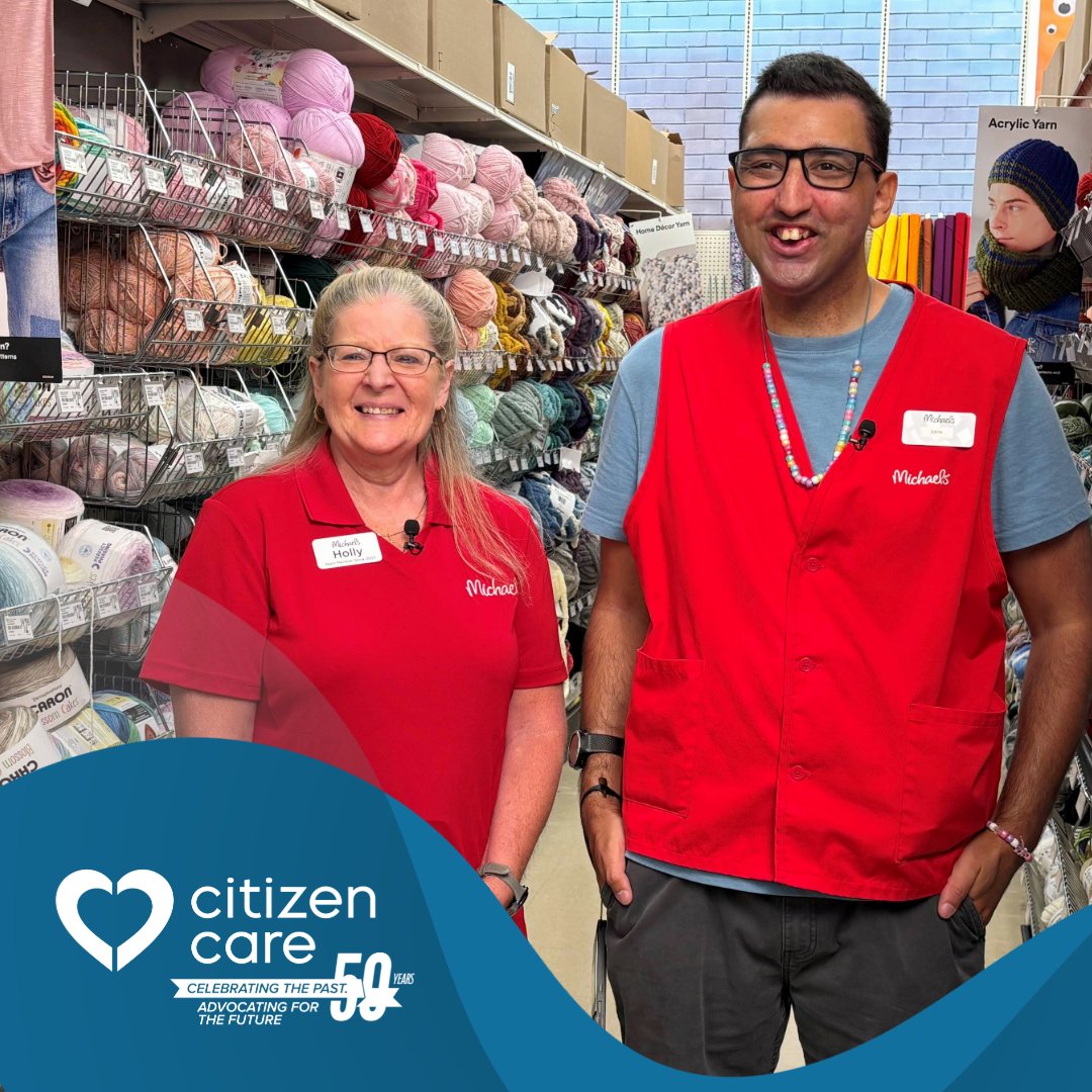 Among the supports provided by Citizen Care are providing people supported with #training &amp; #skills they need to earn competitive #employment in the community. Justin is a great example of someone excelling in his job! Read Justin's story: bit.ly/4mcibQw #CitizenCare50