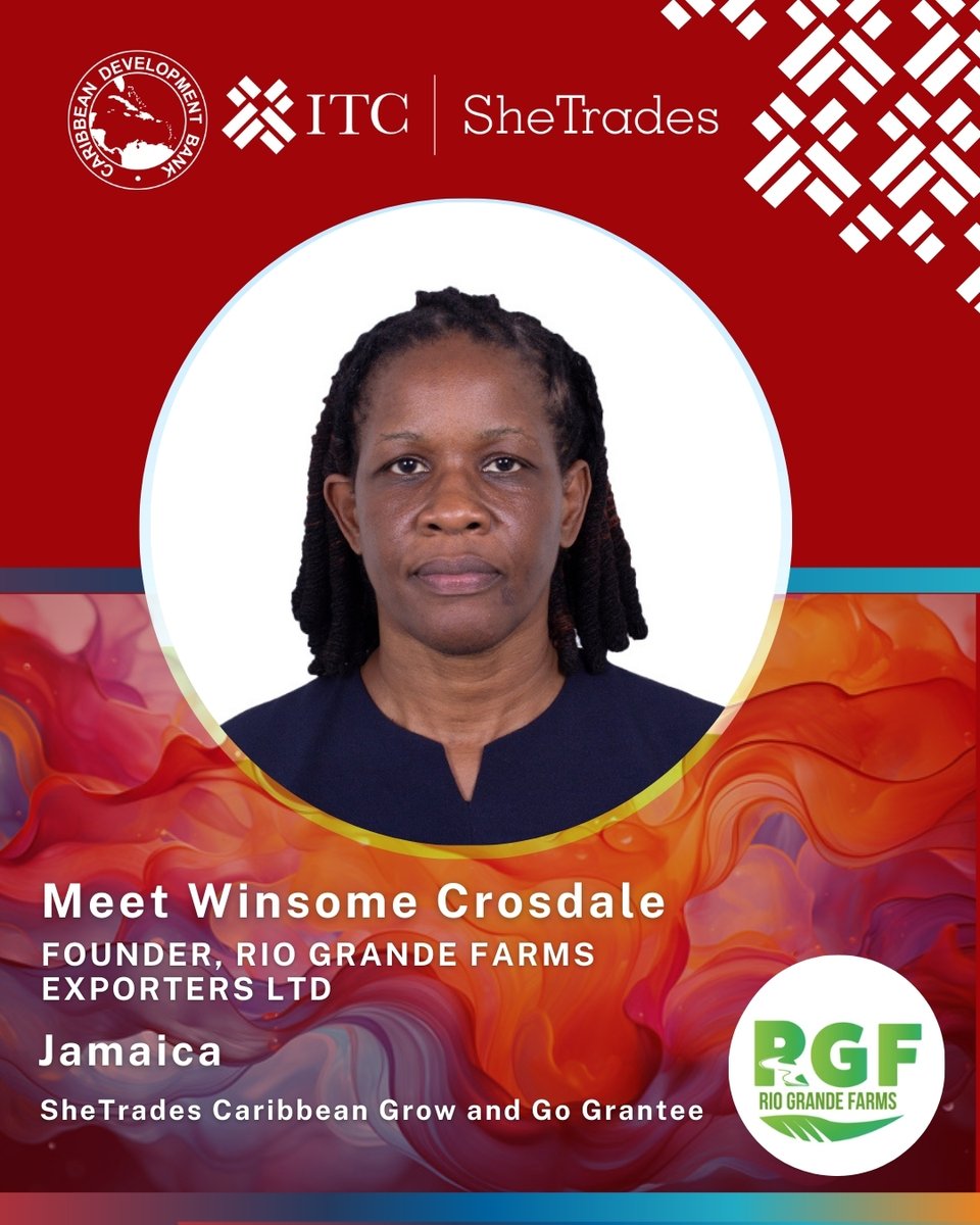 Caribank's tweet photo. The #SheTradesCaribbean Hub #GrowandGo journey continues with our fourth wave of Awardees.
💼 Lisa Gomes – Capsol Advisory (🇯🇲)
🌿 Ruth Moloney – Corridegeree Belize Ltd (🇧🇿)
🌱 Greta Joy McKenzie – Manzanilla Garden Packs (🇹🇹)
🚜 Winsome Crosdale – Rio Grande Farms Exporters (🇯🇲)
👉 Join the SheTrades Caribbean Hub today and be part of this growing network!
🔗https://t.co/kYdVC2xSyP
Partner: @ITCnews
#OurCDB #SheTrades #CaribbeanWomen #WomenInBusiness #HerSuccessOurFuture #HerStoryOurStory