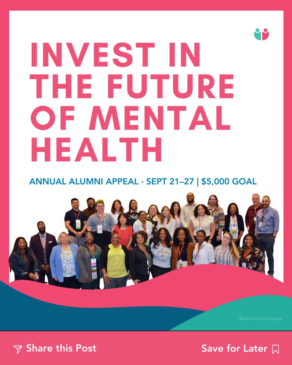 AdvanceHumanSys's tweet image. 3 days left &amp;amp; we’re only at 4% of our goal. ✨ Alumni—help power the future of MFP. $25 supports fellows, $100 funds a full training day. Every gift matters. Share + donate today. Scan the QR code or visit: givebutter.com/1VbZ4h 💙💚 #MFP #InvestInMentalHealth