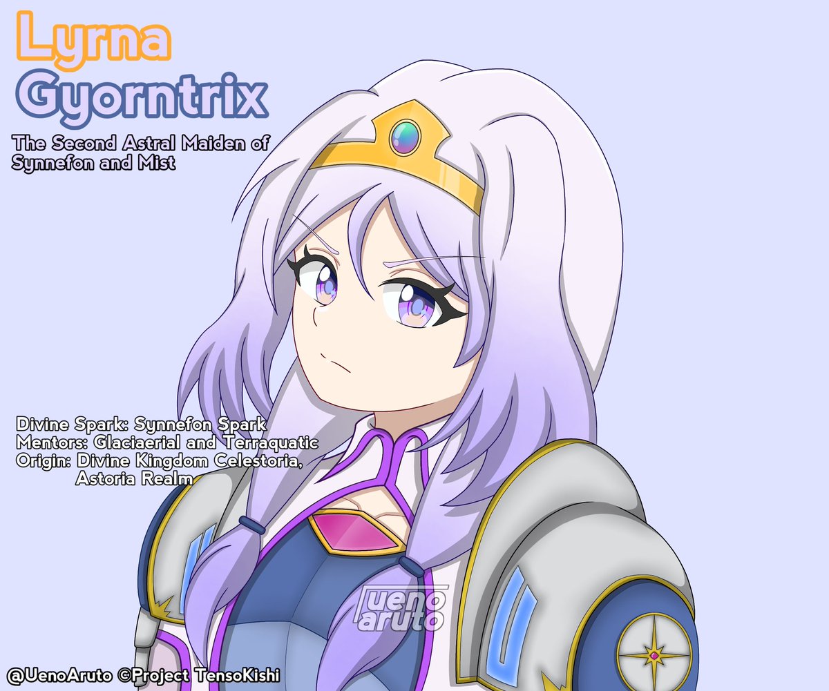 Introducing Lyrna Gyorntrix, the aloof and second "Astral Maiden of Synnefon☁ (Clouds) and Mist" in #KnightsinCelestialElements !
(artwork since February 1st 2025)

#originalcharacter #ocsbase #artbase #artwork #artidn #artmoots