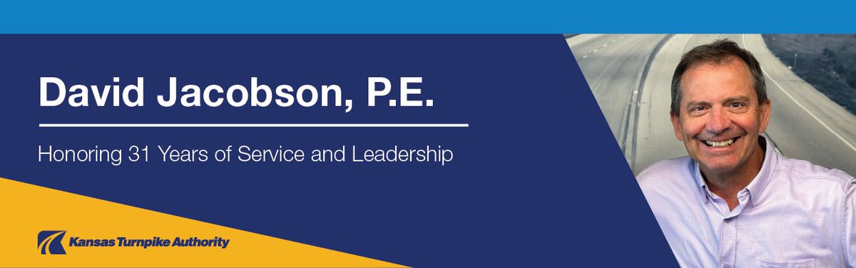After more than three decades of dedicated service, David Jacobson, P.E., will retire from the Kansas Turnpike Authority this fall. Please join us on September 29 as we celebrate his remarkable career and contributions to Kansas infrastructure.

👉 RSVP: surveymonkey.com/r/CDK6TYC
