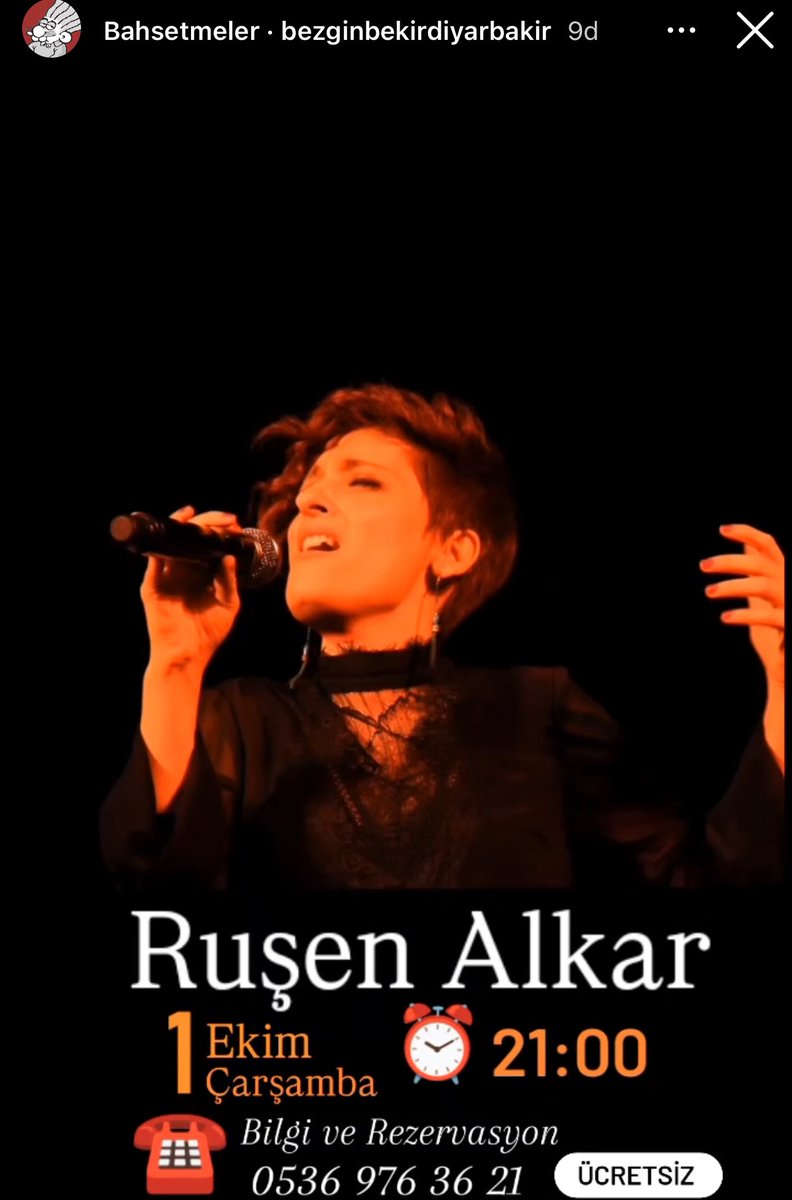 1 Ekim Çarşamba gecesi Diyarbakır Bezgin Bekir’de konserimiz var. Bekleriz💕 #diyarbakır #cadde75 #bezginbekir #konser #ruşenalkar