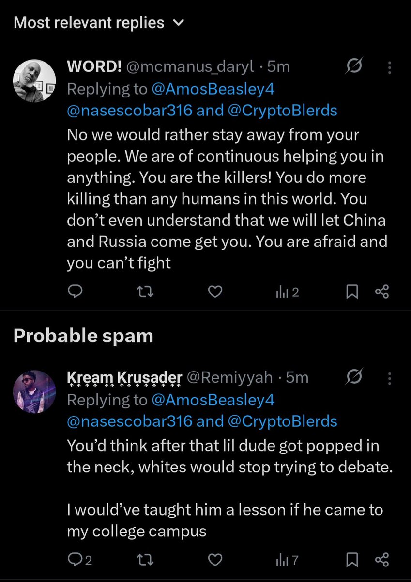Blacks openly admitting to me that they wanna kill yt.