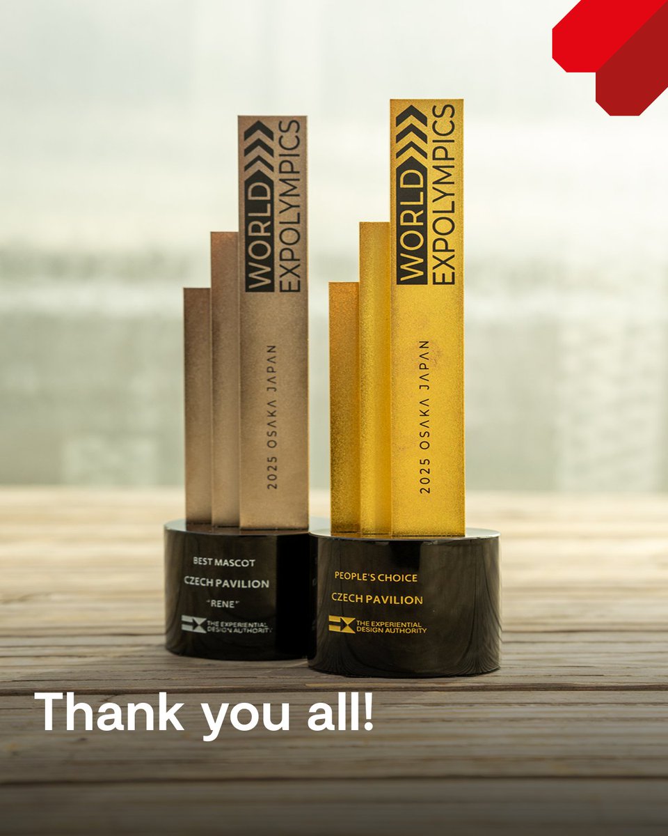 expo2025czechia's tweet image. 🥇 GOLD for Czech Pavilion! We won People’s Choice at #WorldExpolympics + 🥈 for our mascot René at #EXPO2025.

René has captured hearts in Japan 💚 and our pavilion is now officially a fan favorite.

Thank you to everyone who voted for us! 💛

#CzechiaAtEXPO2025 #CzechPavilion