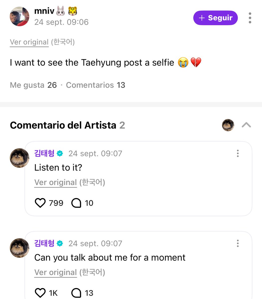 #V via Weverse comment (2)