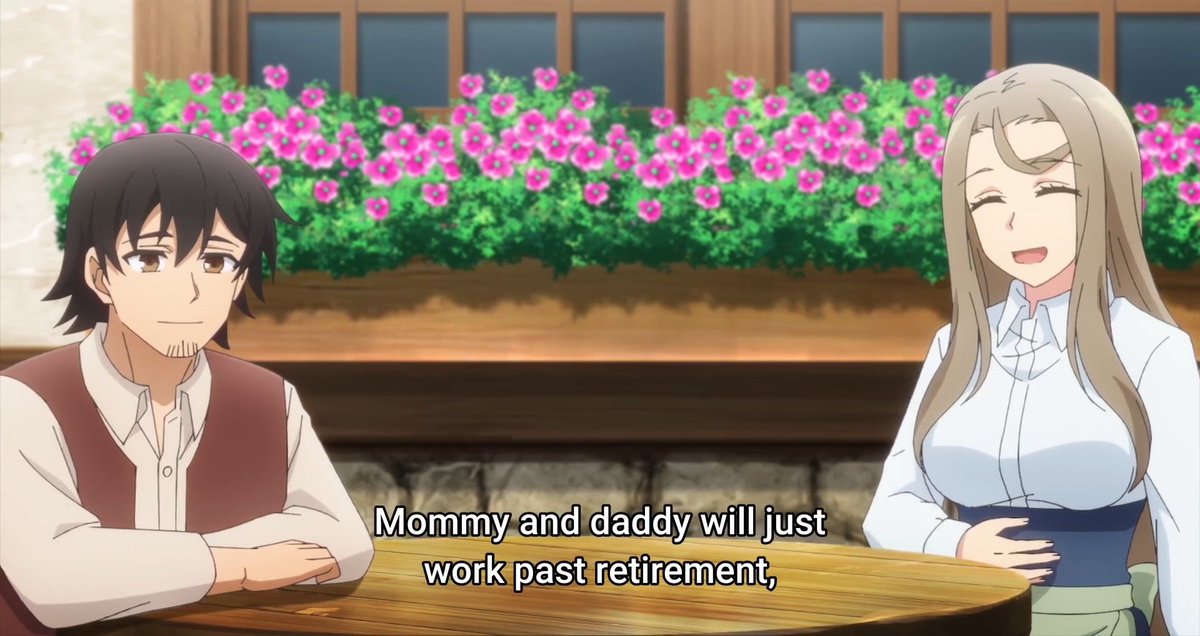 LeJamesAu's tweet image. The anime is very meh, but the parents are hilarious 😂 

Since their son is classless, they said he can mooch of them for the rest of his life ans theyll work past retirement 🧑‍🦳👩🏻‍🦳 😂

Oh, and &quot;dont kill yourself&quot; 😭

#HeroWithoutAClass