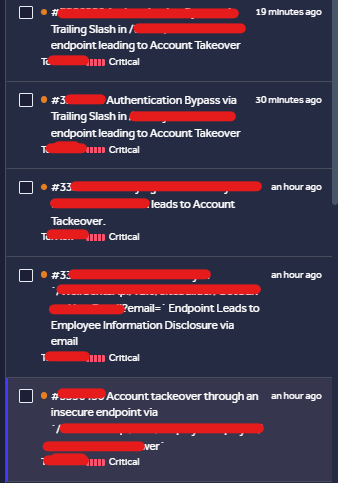 00xalr's tweet image. I submitted 5 critical reports in 2 hours due to 2 bugs.

1- The first mistake is when you add slach at the end it will bypass authentication

 - /api/x/x --- &amp;gt; 401 Unauthorized
 - /api/x/x/ -- &amp;gt; 200 Ok

(2/1)
#bugbounty #hackerone