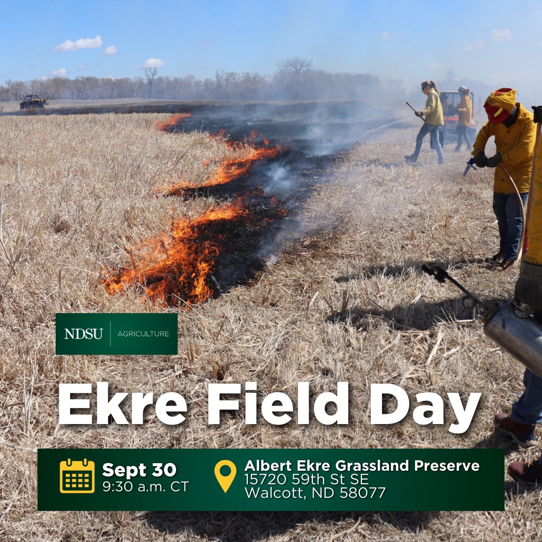 NDSU AgExpStation (@ndagexpstation) on Twitter photo Join us at the Ekre Preserve for a free event showcasing the purpose of the preserve and highlighting decades of prairie research and conservation. It’s a chance for researchers, land managers, and community members to connect and learn about applied science in action. 
Agenda Join us at the Ekre Preserve for a free event showcasing the purpose of the preserve and highlighting decades of prairie research and conservation. It’s a chance for researchers, land managers, and community members to connect and learn about applied science in action. 
Agenda
