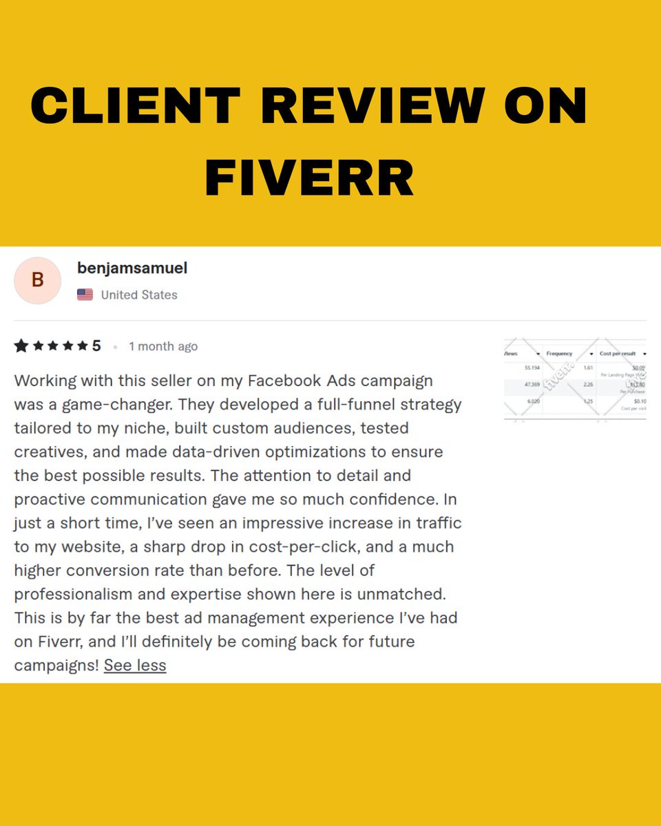 easytech2134's tweet image. Just wrapped up another Facebook Ads project 🎯 Client feedback like this reminds me why I love helping businesses grow. If you’re ready to turn clicks into real customers, my inbox is open.

#FacebookAds #OnlineSales #BusinessGrowth #SalesGrowth #ConvertingAds #TargetedAds