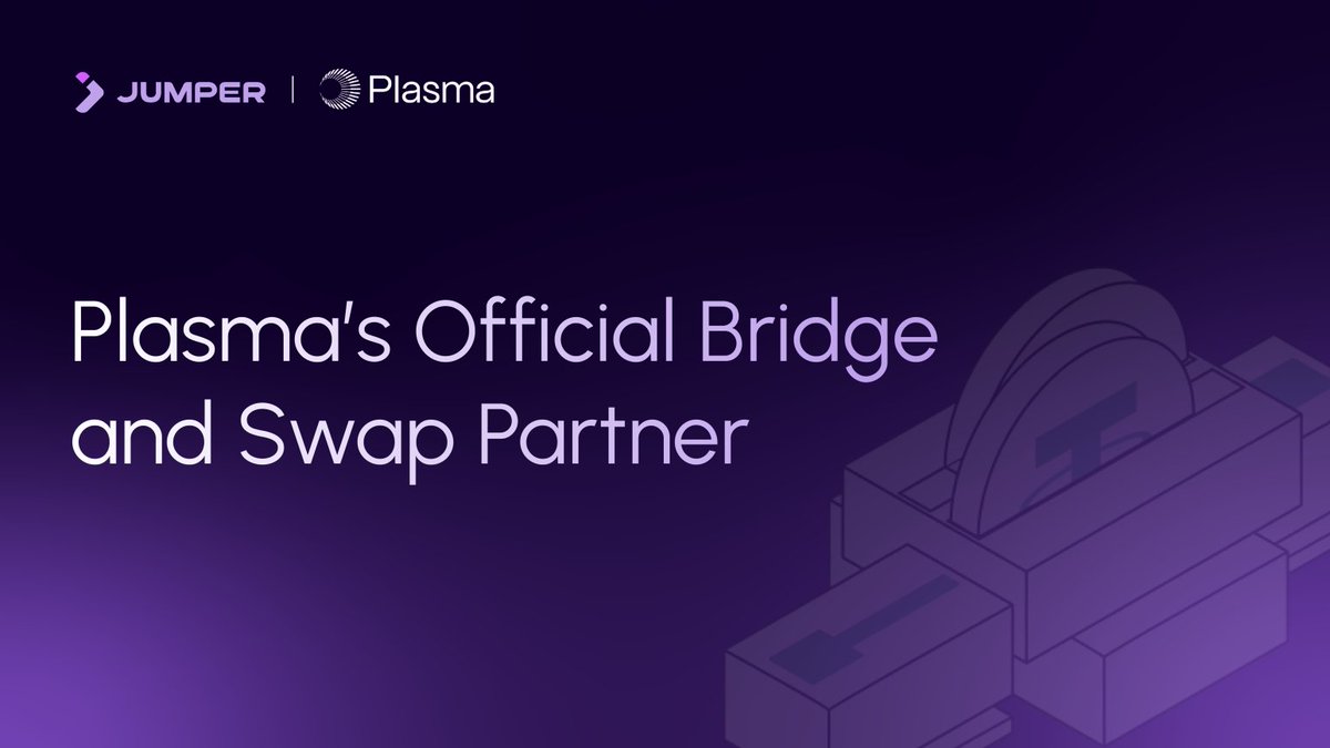 Jumper is the official bridge &amp; swap partner of <a href="/PlasmaFDN/">PlasmaFDN</a>

At mainnet launch, Plasma’s website will link directly to Jumper — enabling seamless swaps into Plasma through Relay, Across, Glacis &amp; Stargate.

Your journey to Plasma begins on Jumper.