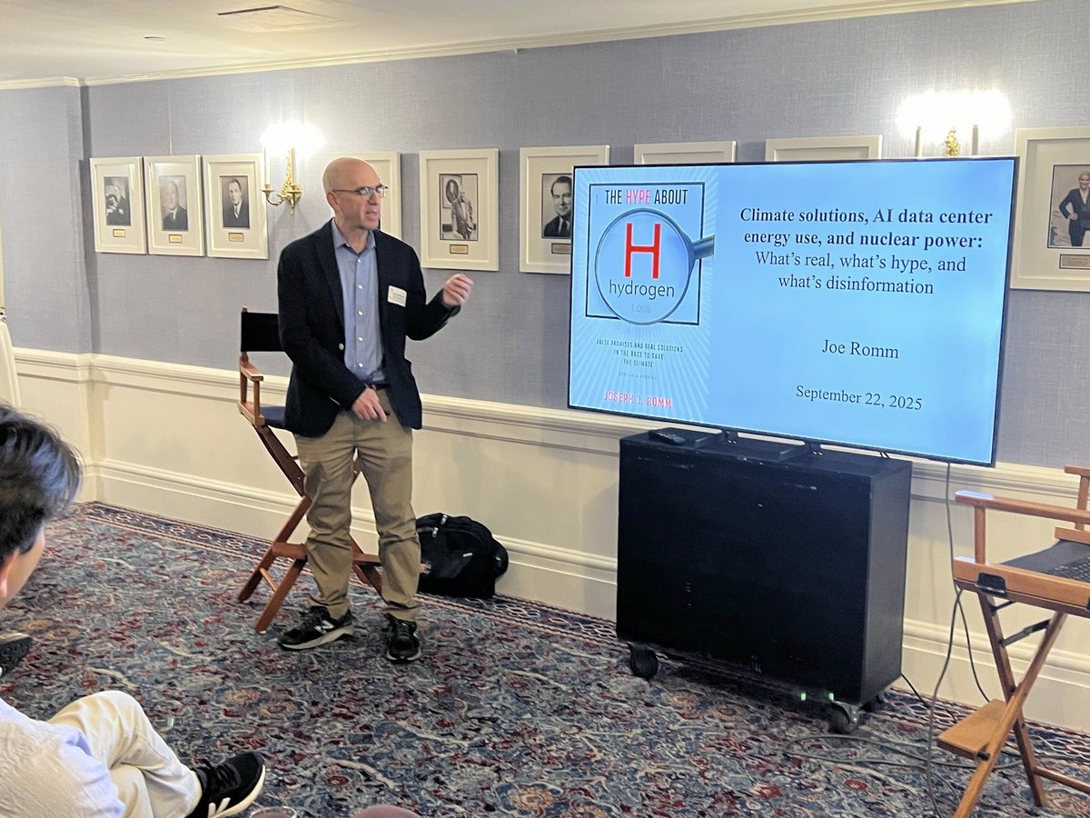 PennCSSM's tweet image. Thank you to our cohost the Penn Club of New York &amp;amp; all who attended  Dr. Romm’s talk “Climate solutions, AI data center energy use,  &amp;amp;nuclear power: What’s real, what’s hype,&amp;amp;what’s disinformation”  on 9/22 as a part of NYC Climate Week. @MichaelEMann 
#upenn #climate #penncssm