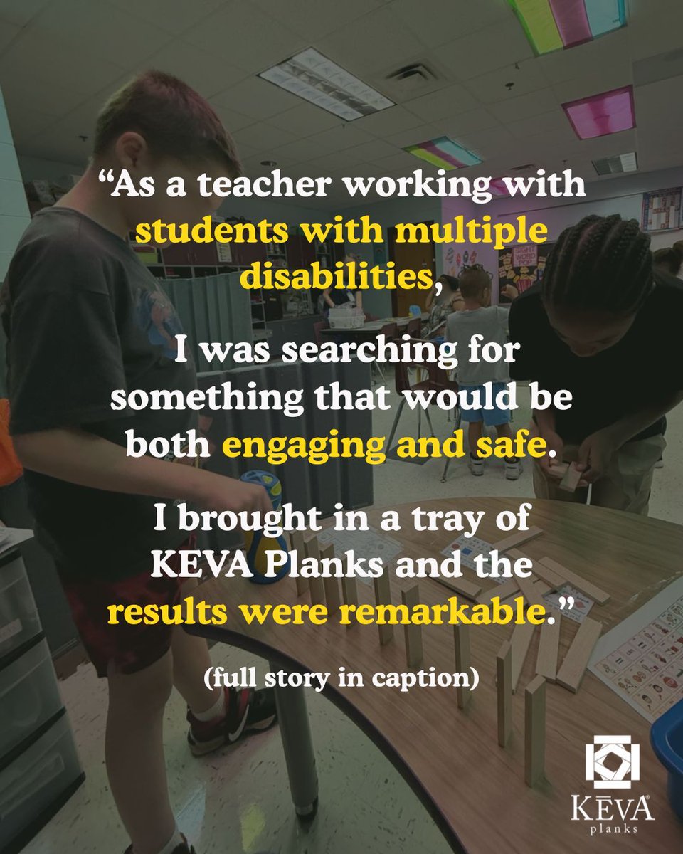 "One student struggles with hand tremors. I placed a plank in his hand and to my amazement, his hands went completely still. With calm focus, he carefully balanced the plank upright. It was an incredible moment of focus and success for him. 
- Kathryn Jefferson, STEM Teacher
