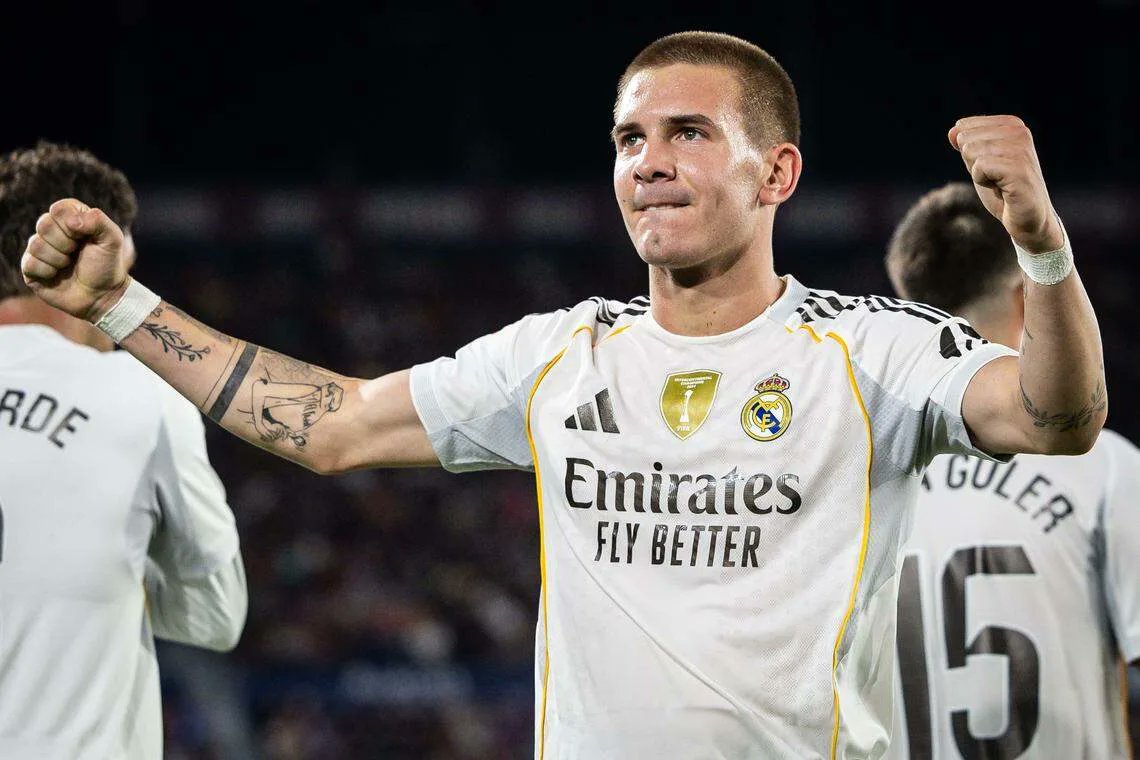 #LaLiga El <a href="/realmadrid/">Real Madrid C.F.</a> sigue con paso firme tras vencer este martes 4-1 al <a href="/LevanteUD/">Levante UD</a>  en la 6ª jornada de <a href="/LaLiga/">LALIGA</a> . El brasileño Vinícius se reivindicó con un gol, el argentino Franco Mastantuono marcó su primera diana con la camiseta blanca y Kylian Mbappé firmó otro doblete.