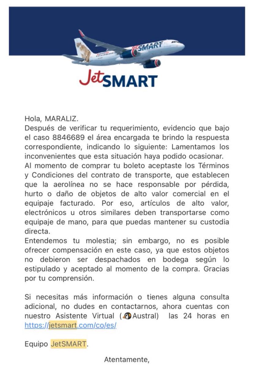 ToGuccivilla's tweet photo. @VuelaJetSMART This is the answer you will receive if you take flights with this airline, our belongings were stolen. The baggage handlers opened the luggage and took what they could. https://t.co/HxYwkGy48U
