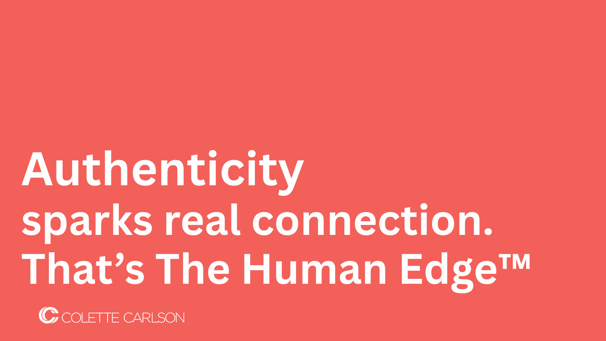 ColetteCarlson's tweet image. Your message only matters if it's delivered by someone who lives it.
People don't follow perfect leaders—they follow authentic ones. That's The Human Edge™
Authenticity isn't a leadership style. It's the foundation.

#AuthenticLeadership #Leadership