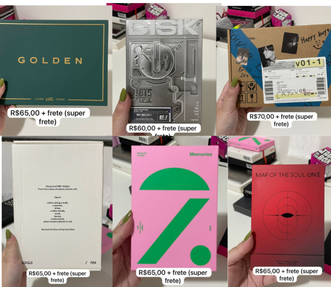 1310collector's tweet image. VENDA / VENDO  BTS  
 
📷Álbuns/DVDs BTS 
- Valores na imagem + frete (super frete)

🚨Com exceção dos PTDs, *nenhum* álbum contém inclusão (envio mais fotos e detalhes via DM)

💸Pagamento por Pix, Mercado Pago (com acréscimo de 5%) ou PicPay.