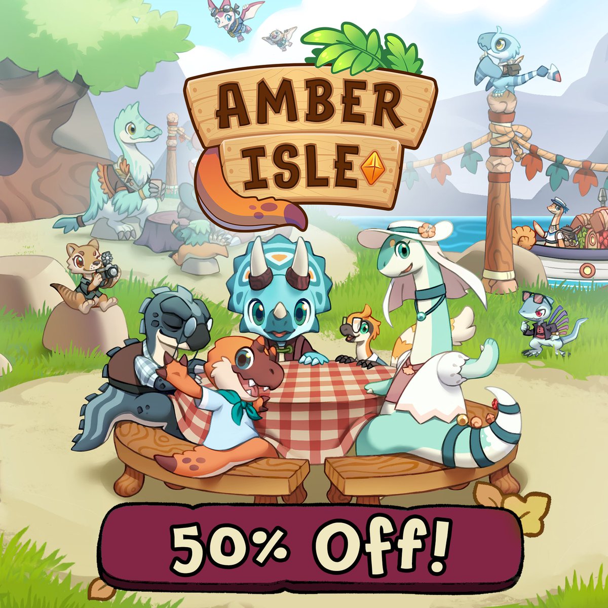 Tell your friends! Your family! Your dog! Those avian dinosaurs in your garden! The pre-autumn sale is here!

Amber Isle is 50% OFF NOW on Steam + Switch 🦕🧡