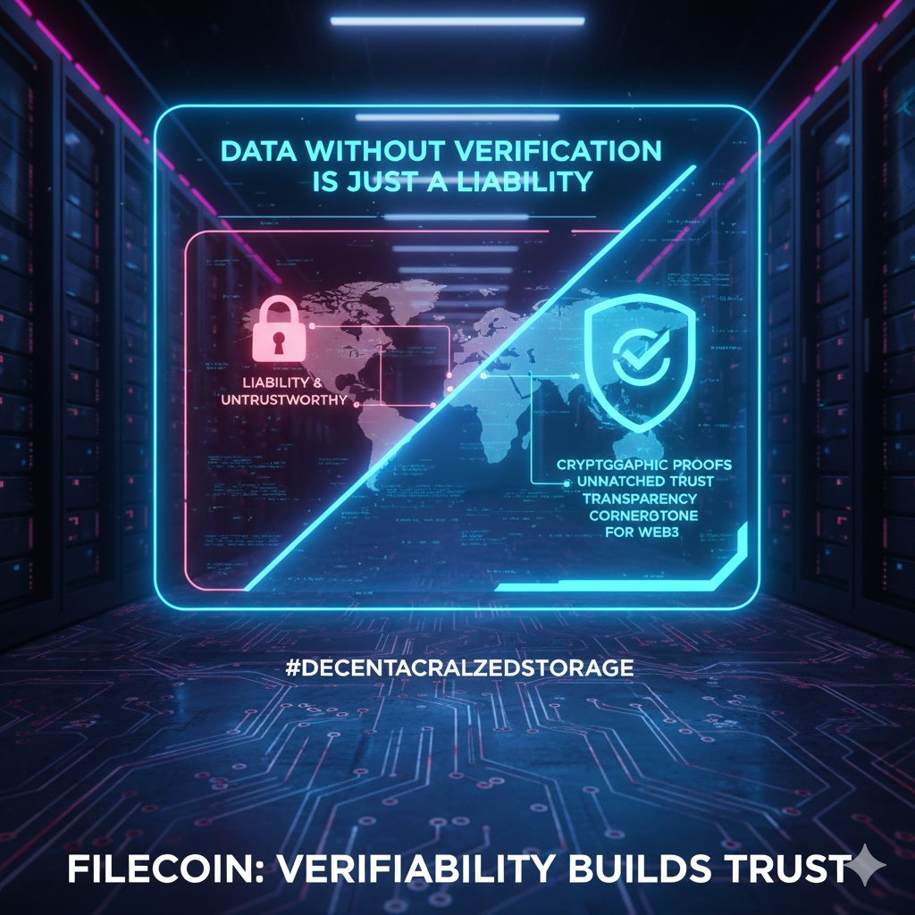 TeeFour_one's tweet image. Data without verification is just a liability. Filecoin’s cryptographic proofs guarantee that storage providers actually hold your data. This verifiability builds unmatched trust and transparency, a cornerstone for enterprises and Web3 alike. @Filecoin #DecentralizedStorage